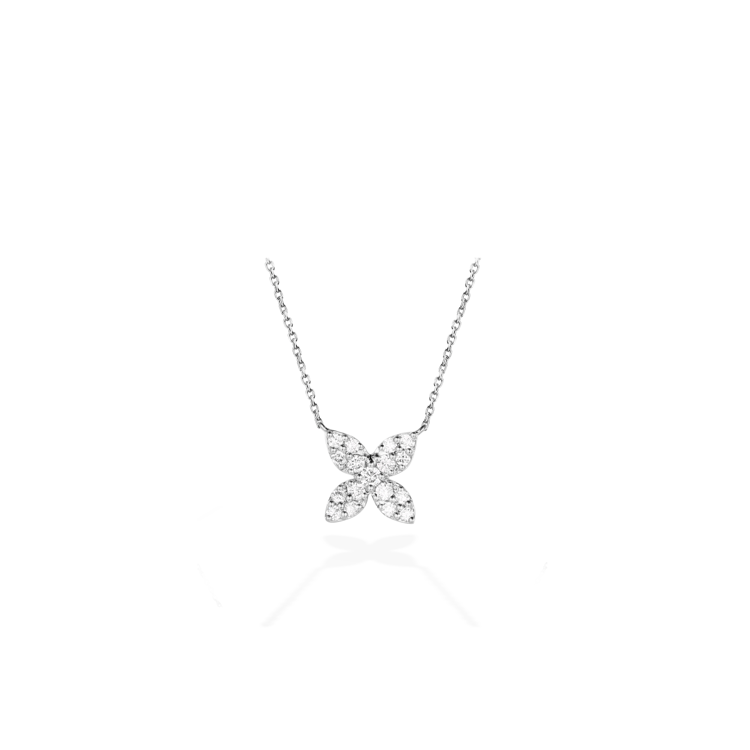 Cress flower diamond necklace