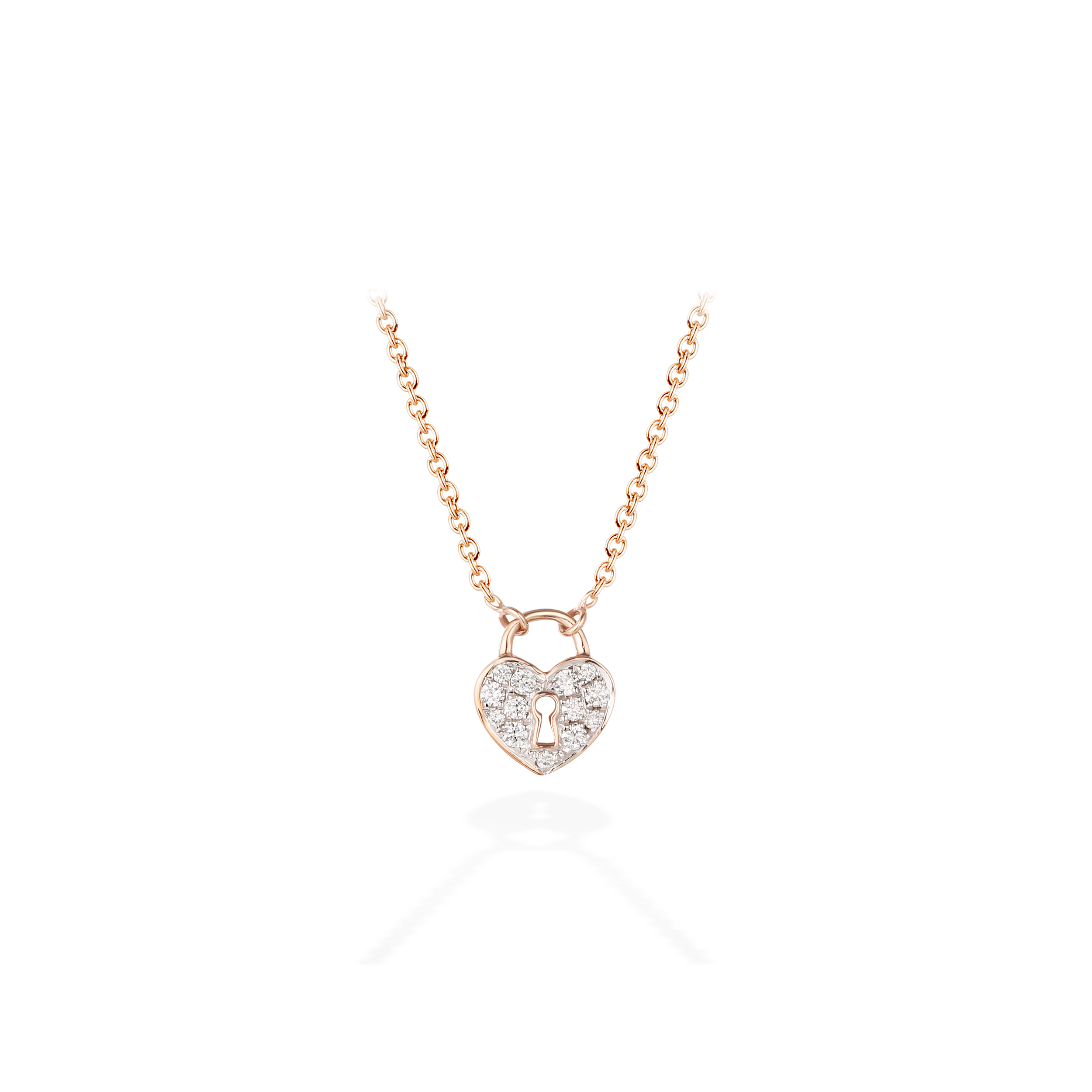 Heart lock diamond necklace