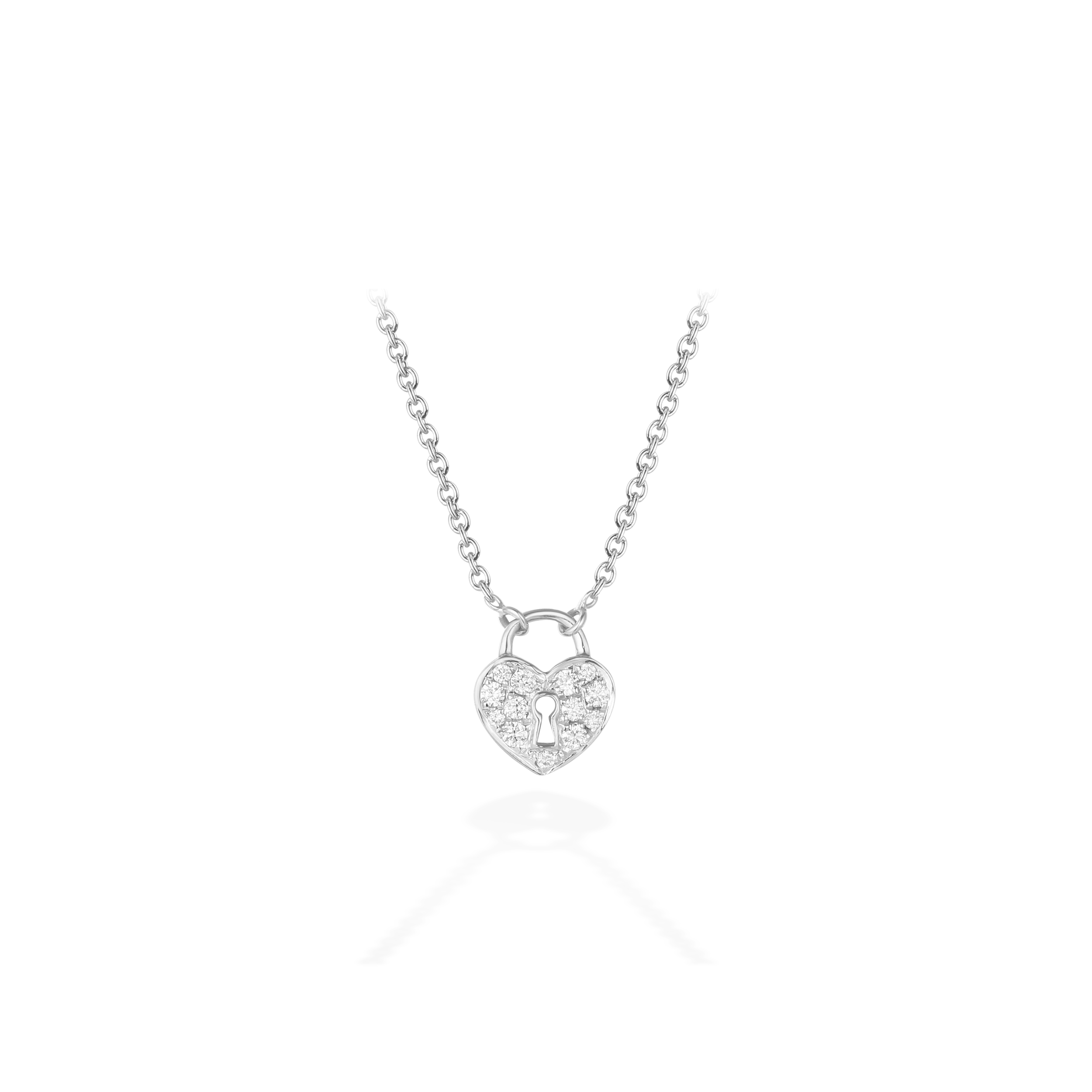 Heart lock diamond necklace