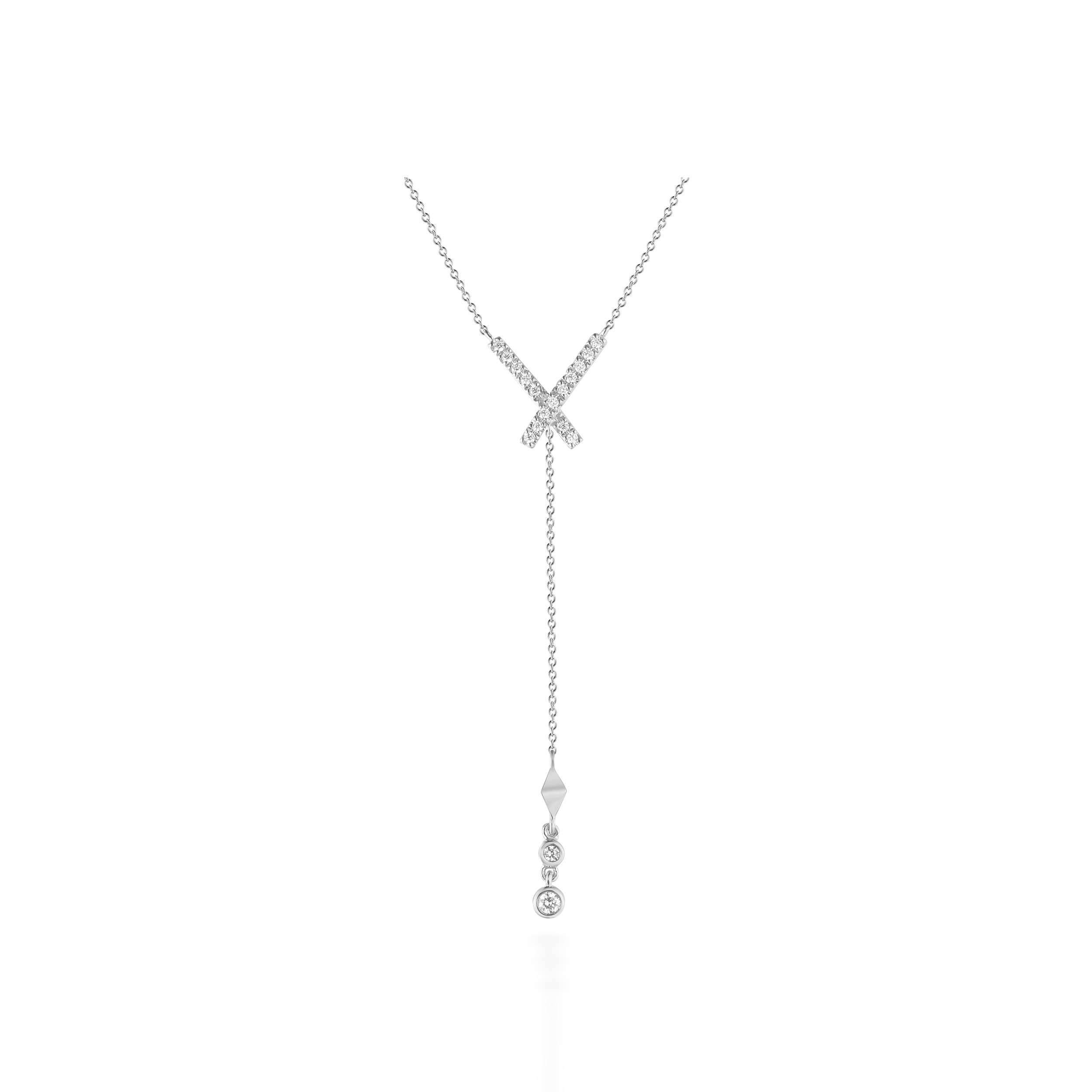 Y drop diamond necklace