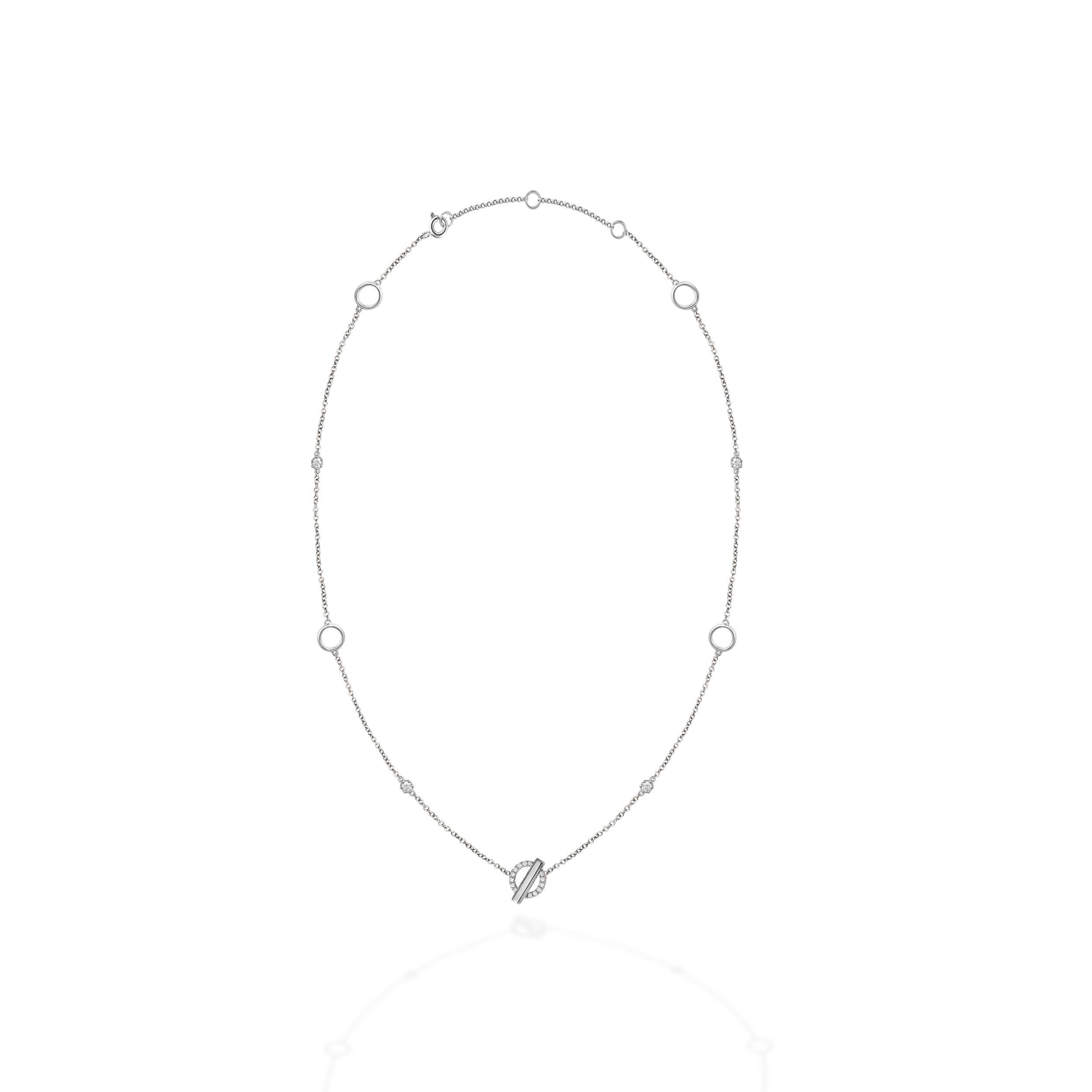 Bar & ring diamond necklace