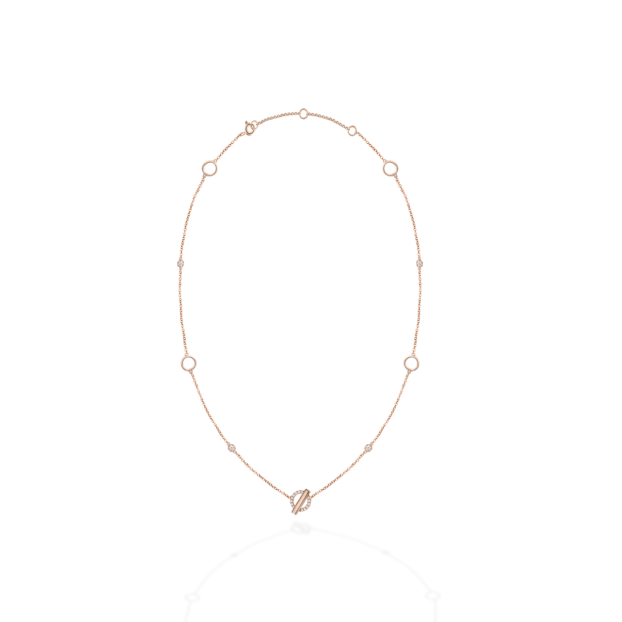 Bar & ring diamond necklace