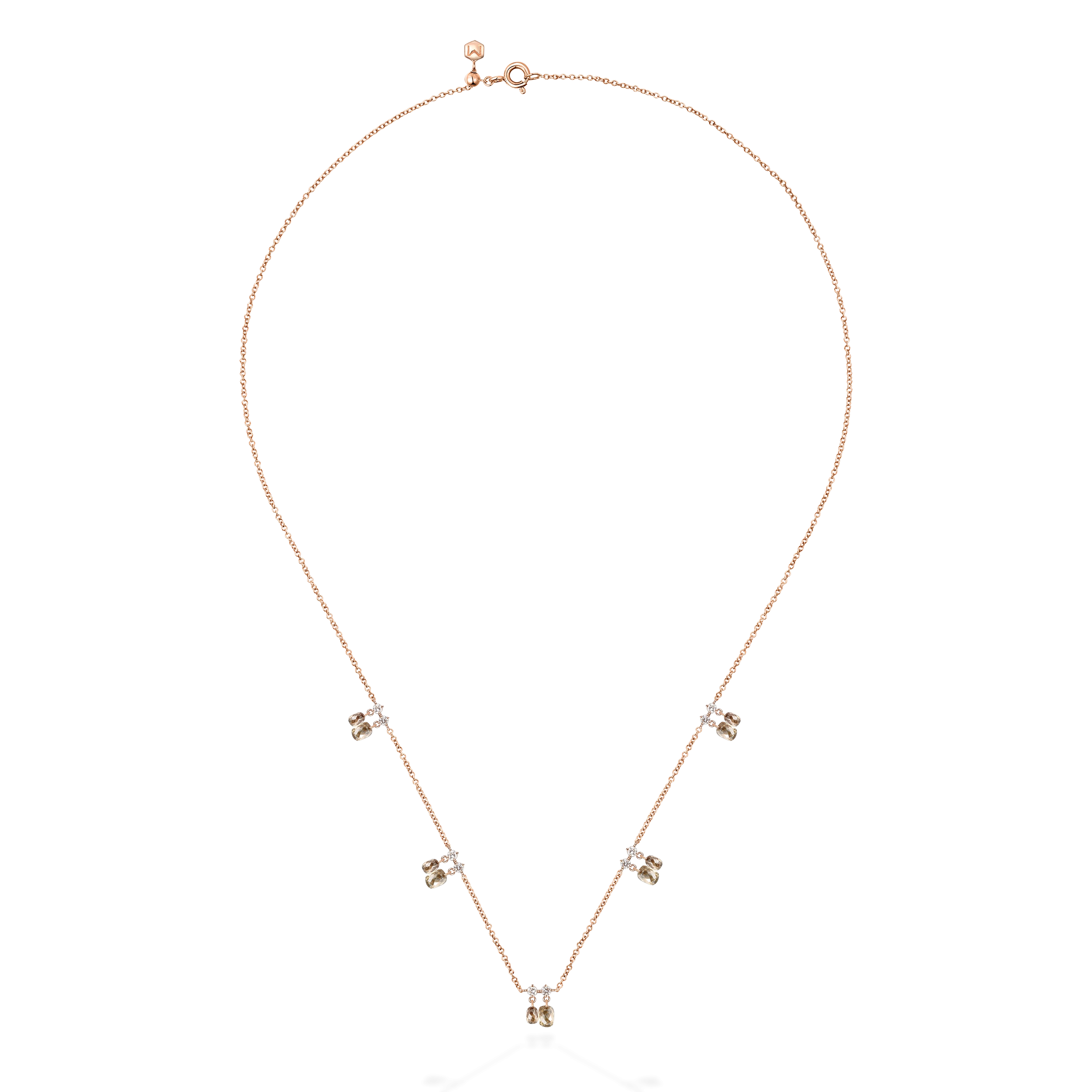 Ballerina briolette brown diamond necklace