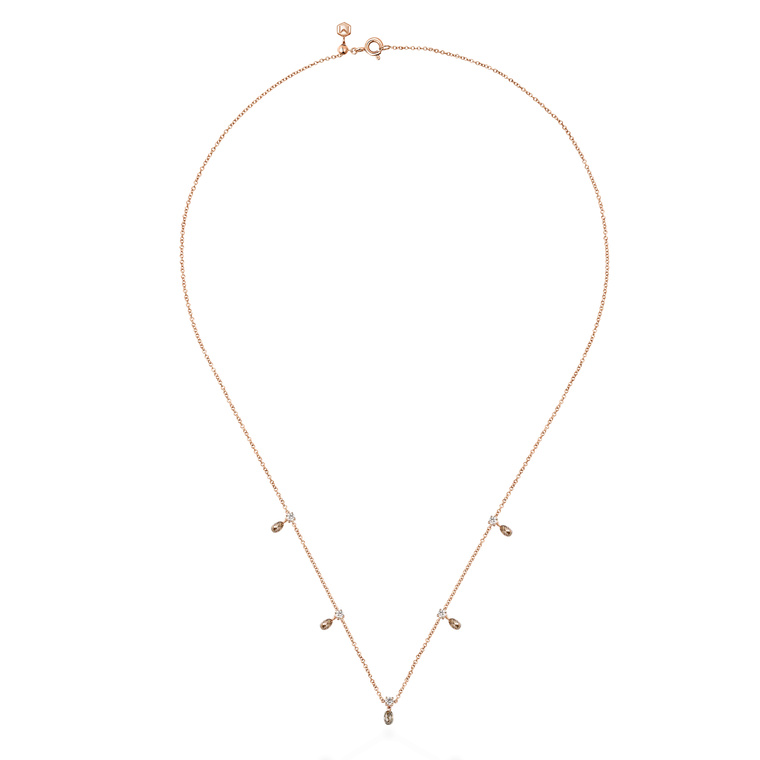 Ballerina briolette brown diamond necklace