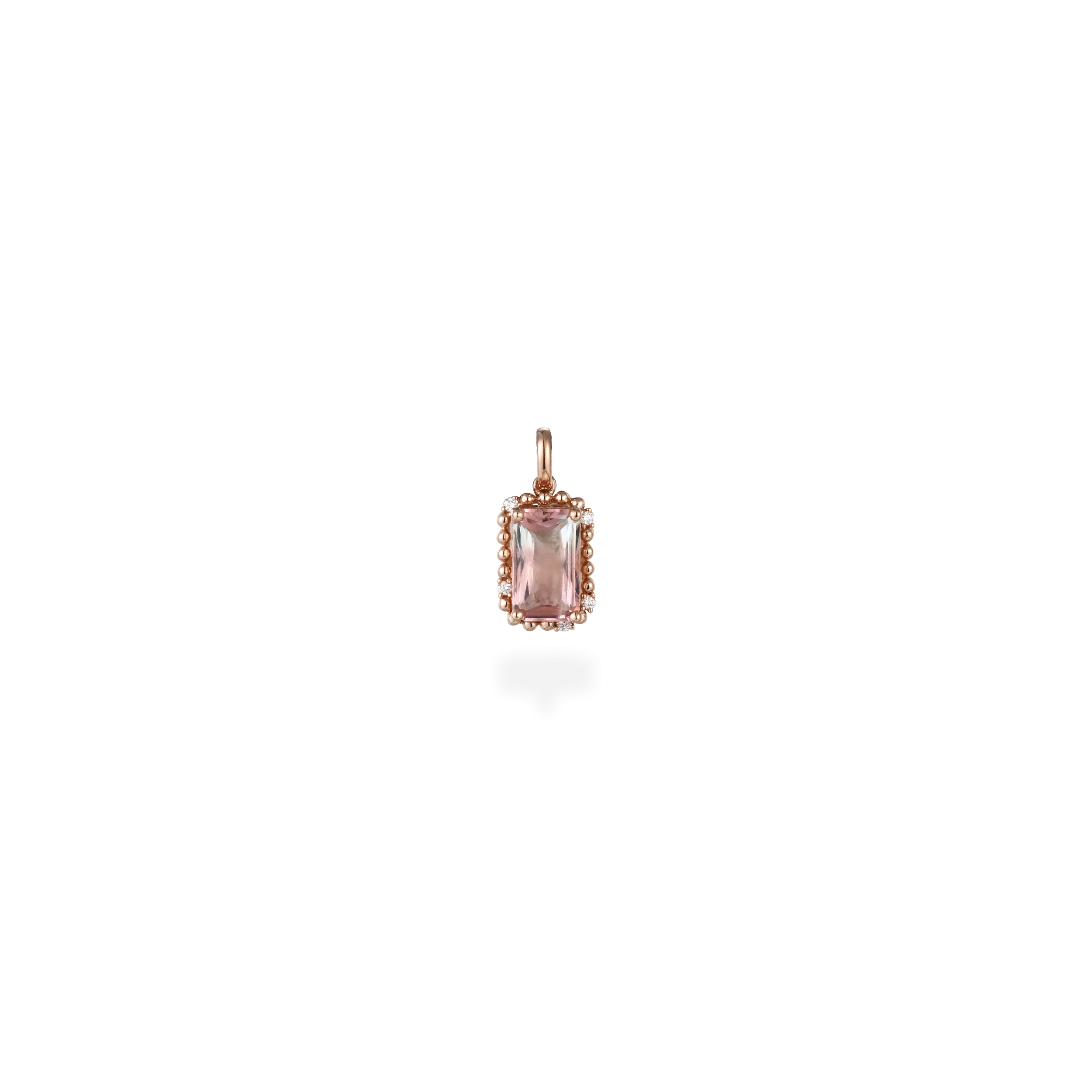Beads halo pink tourmaline pendant