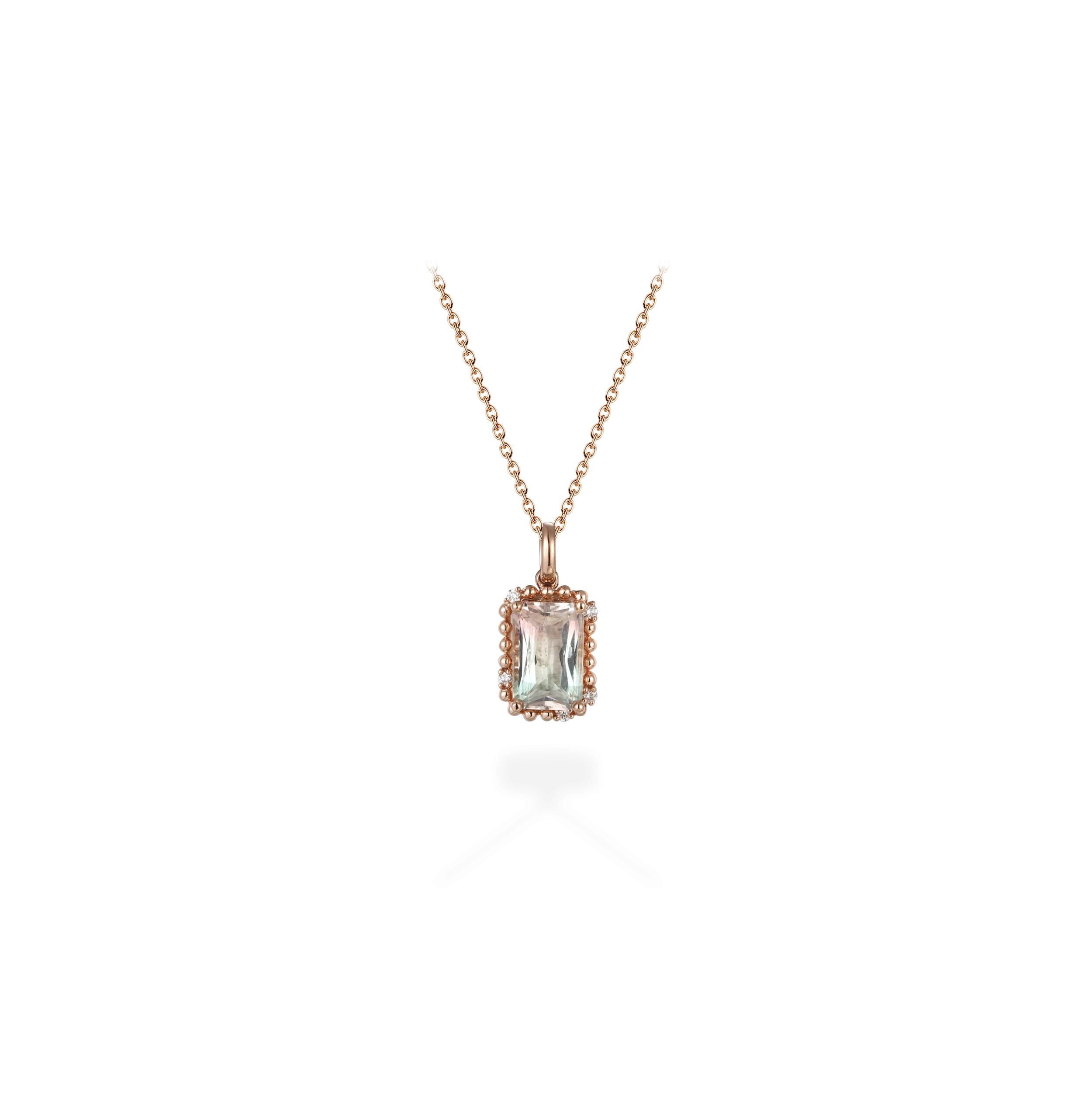 Slurpee beads halo bi colour tourmaline pendant