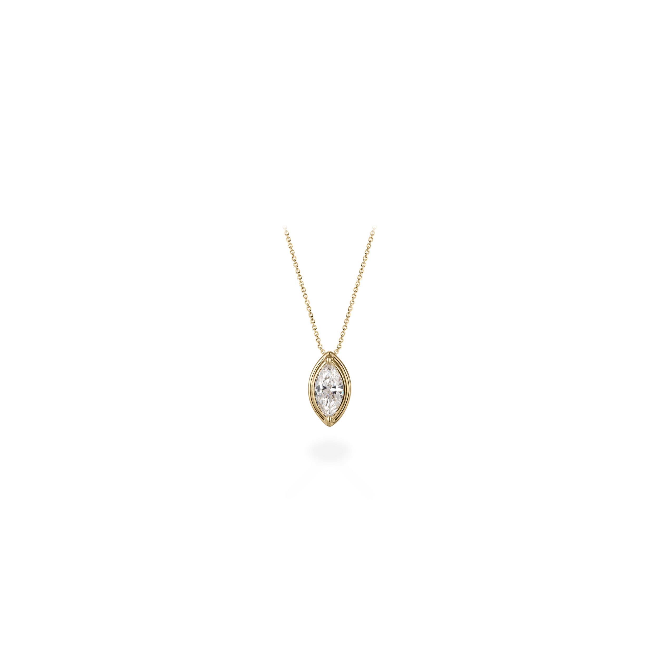 Honey bezel marquise diamond pendant