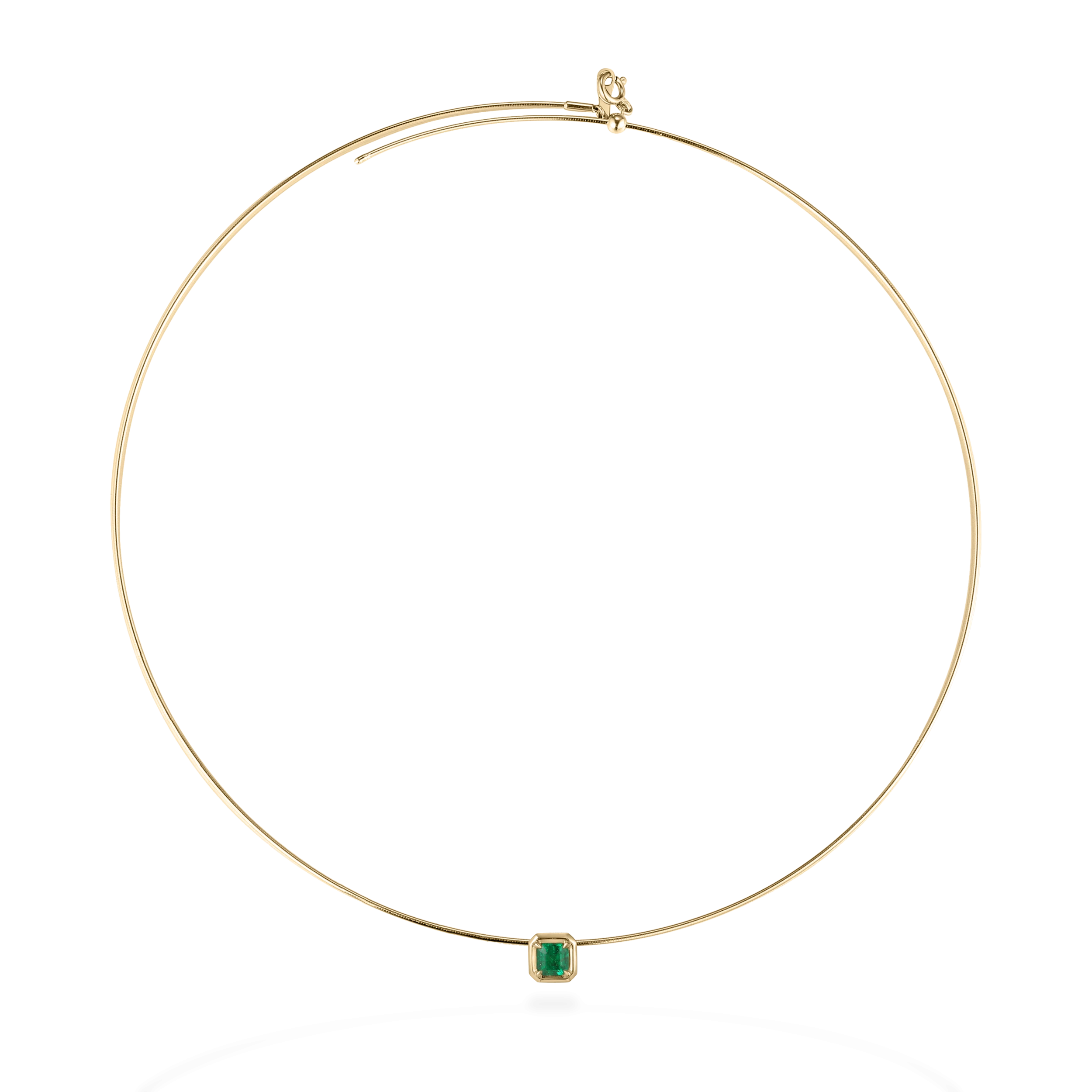 Honey bezel emerald pendant