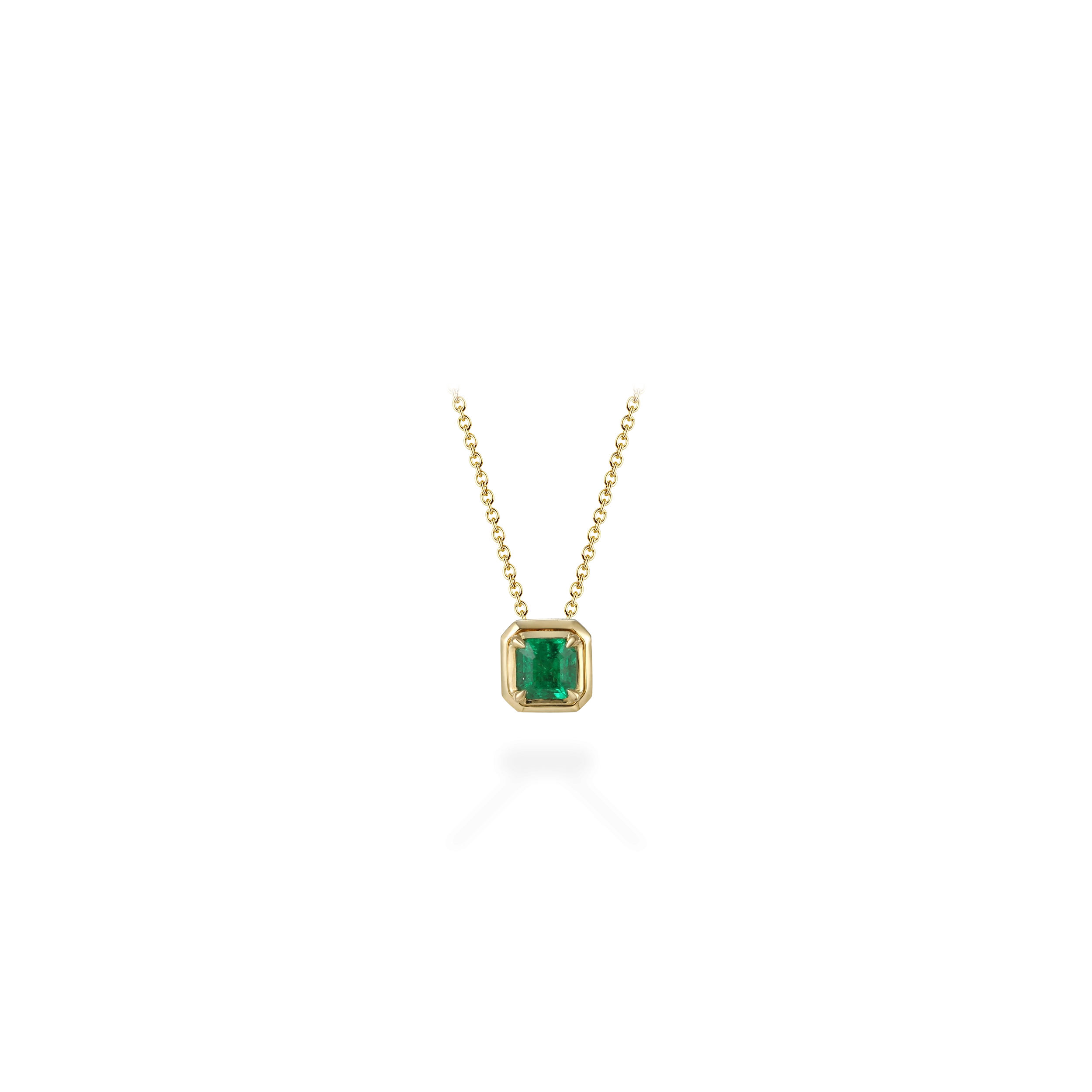 Honey bezel emerald pendant