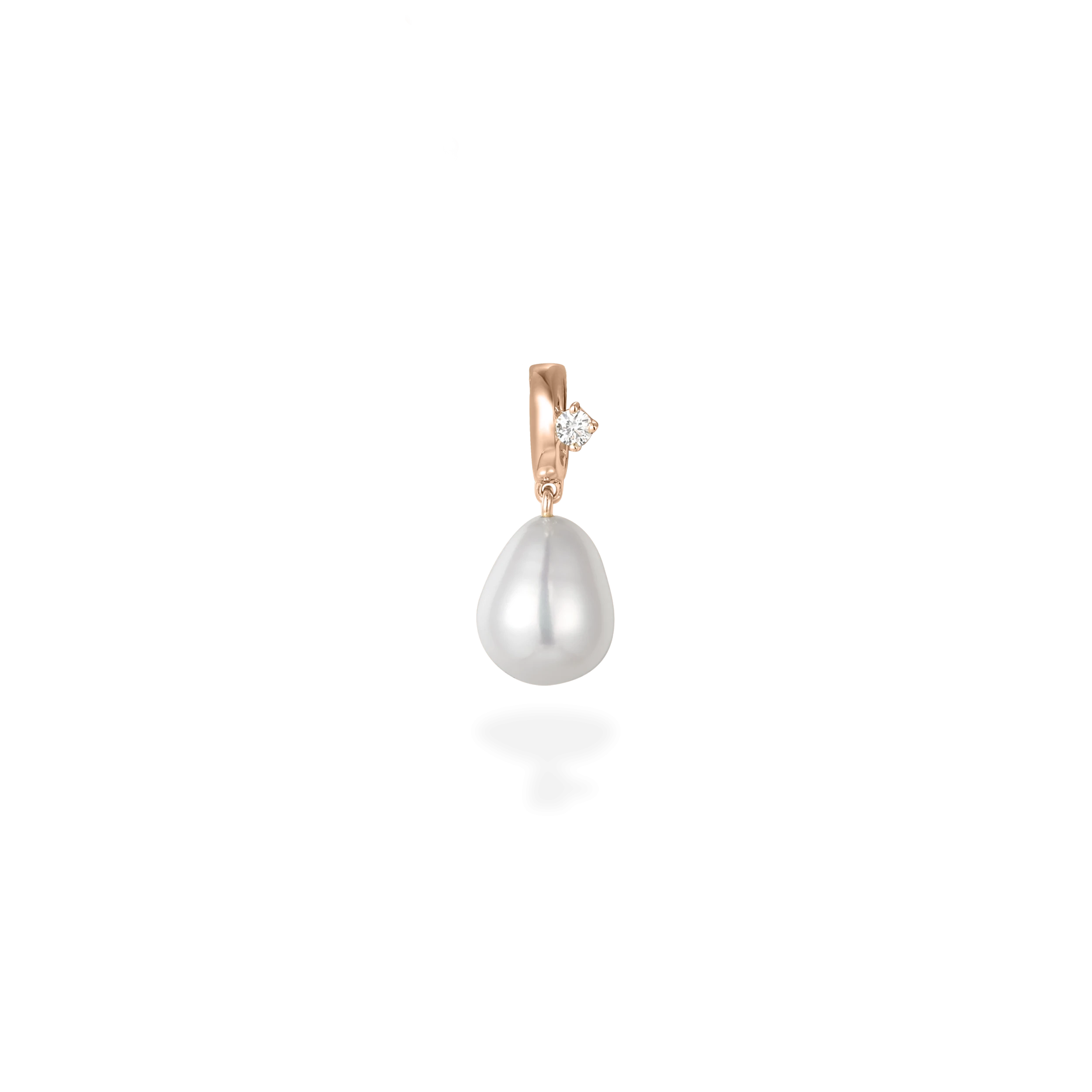 Frost pearl drop diamond pendant