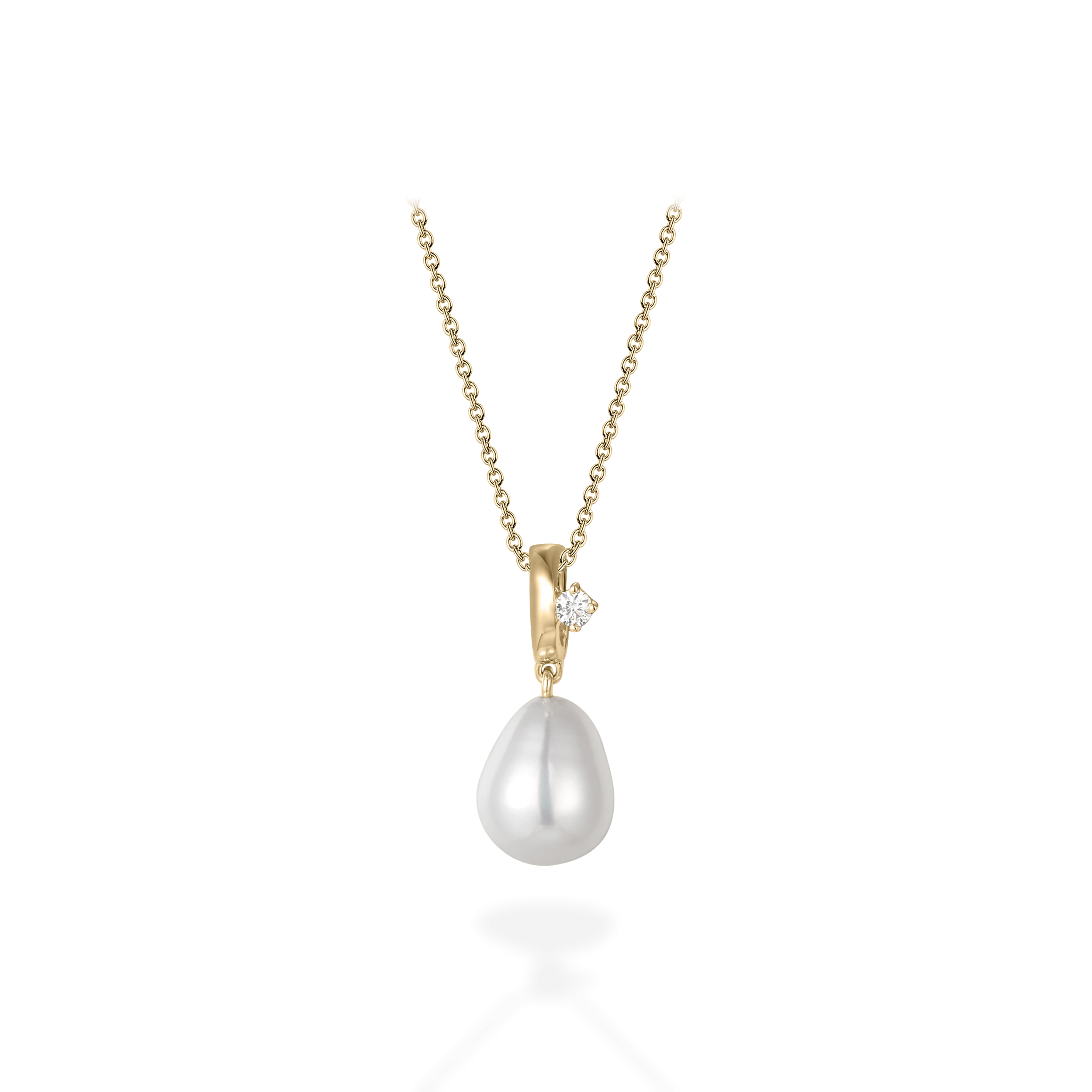 Frost pearl drop diamond pendant