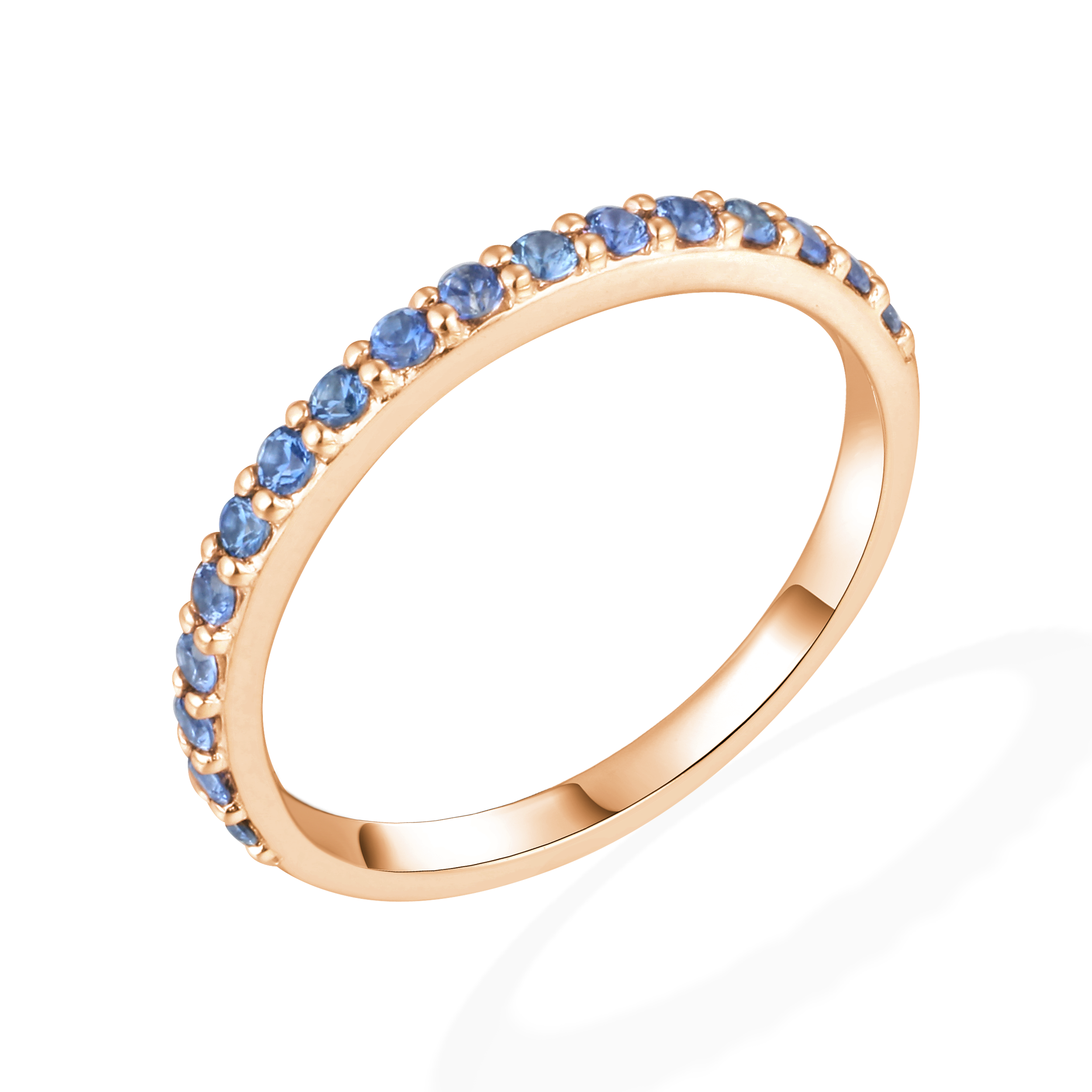 Half eternity blue sapphire ring